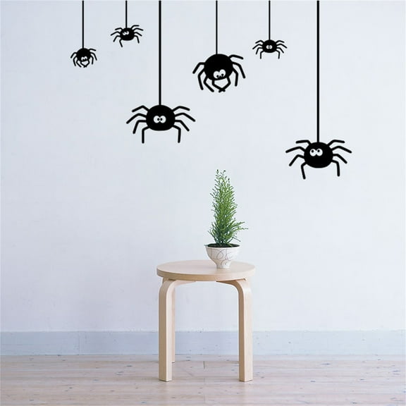 Halloween Window Clings - Black Spiderweb Static Stickers for Glass/Mirrors (Easy Peel & Reuse)