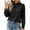 Black, variant on Women's Ruffle Mock Neck Polka‑Dot Shirts Elegant Puff Long Sleeve Soft Lightweight Daily Wear Blouse Spring Fall Dressy Casual Shirts White