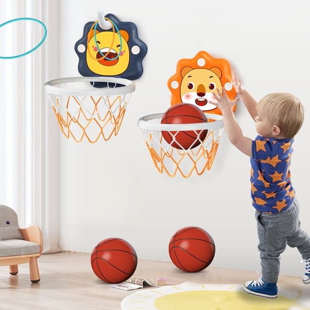 Juego de aro de baloncesto de dibujos animados para niños, para colgar en la pared, plegable, sin perforaciones, juego de tablero elevador para niños, juguetes deportivos de tiro, regalos