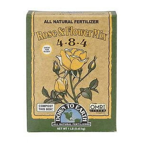 Down to Earth Rose and Flower Mix Fertilizer 4-8-4 Granules - Natural - 5 lb