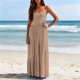 thumbnail image 5 of TaTaai Women's 2026 Summer Spaghetti Strap Ruffled Asymmetric Solid Maxi Dress Loose Beach Sundress for Daily & Vacation Gift, 5 of 9