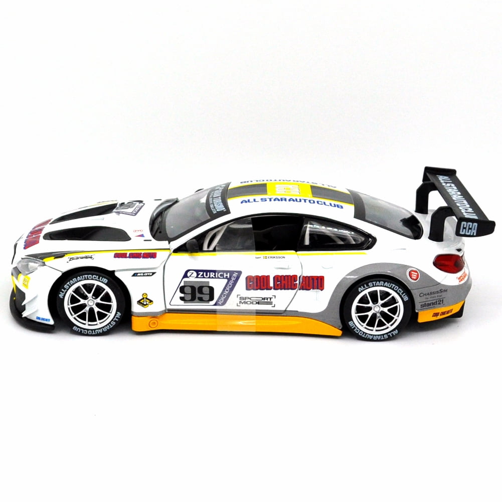 1: 24 Suitable for BMW M6 GT3 Alloy Car Die Casting Model Dynamic Sound and Light Toy Series Collection Gift Children's Birthday Gift
