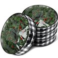 thumbnail image 3 of LCXmlly Artificial Wreath Storage Bag Plaid Pattern Christmas Wreath Storage Container with Clear Window for Home Holiday Organization, 3 of 8