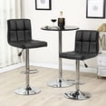thumbnail image 2 of Barstools Set of 4 Modern PU Leather Adjustable Height Square Bar Stools with Square Back Bar Stool, 2 of 7