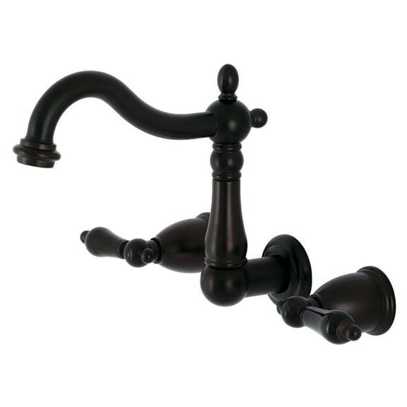 Kingston Brass KS1255PKL Duchess Double-Handle Wall Mount Bathroom Faucet, Oil Rubbed Bronze