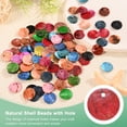 thumbnail image 4 of Uxcell 80-Pack Conchas Planas Naturales Redondas, Cuentas de Moneda Redonda Plana de 15 mm con Agujero, Concha de Madreperla para Joyería [Vino Rojo], 4 of 7
