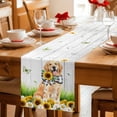 thumbnail image 5 of Cute Puppy Sunflowers Table Runner 72 Inches, Farmhouse Eucalyptus Grey Wood Bed Runner Dresser Scarves Tabletop for Indoor Outdoor Parties/Ceremony/Banquet, 14" x 72", 5 of 9