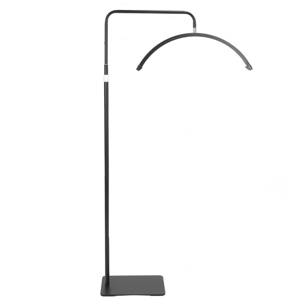Lámpara de pie LED de 36 W con forma de media luna, 7 colores, color negro, 22 pulgadas, control remoto por cable, 3200 K a 5600 K, 100-240 V