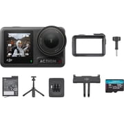 DJI Osmo Action 4-4K Action Camera with Extreme Battery, 128GB MicroSD Card, Protective Frame, Curve Adhesive Base, Mini Extension Rod, Adapter Mount, Locking Screw