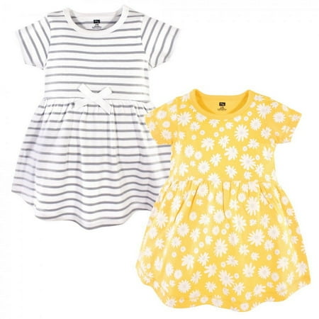 UPC: 0660168597592 | Hudson Baby Infant and Toddler Girl Cotton Short-Sleeve Dresses 2pk Yellow Daisy 6-9 Months