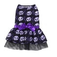thumbnail image 2 of Small Dog Halloween, Purple Skeleton Print Tulle Dress, Dog Halloween for Small Breeds, Cute Outfit for Halloween Party, 1 Pack, 2 of 5