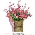 thumbnail image 2 of Artificial Tulip Wreath 16 Inch, Spring Summer Front Door Wreath Outdoor Indoor, Faux Plastic Tulip Flower Basket Wreath for Wedding Wall Home Decor, 2 of 8