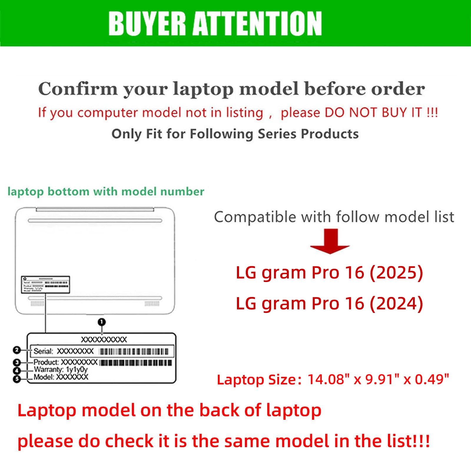 Laptop Cover Case for LG gram Pro 16-inch OLED 2024~2025 [not Compatible with Any Other Model] .2-in-1 PU Leather Detachable Notebook Sleeve（Light blue）