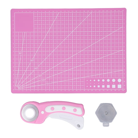 Juego de cortador rotatorio con placa de soporte A4, bolsa de fieltro, 5 cuchillas reemplazables, kit de cortador rotatorio de acero inoxidable de 45 mm para cortar papel.
