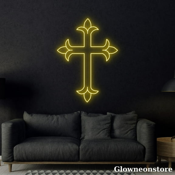 Glowneon Cross Neon Sign, Cross LED Sign, Christian Cross Symbol, Cross Jesus LED Neon Light