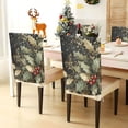 thumbnail image 3 of Decorative Chair Back Cover One Size x6 Chair Cover Dining Chair Slipcovers Chair Back Decoration Festival Chair Decoration Snowflake Holly and Mistletoe, 3 of 6