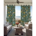 thumbnail image 4 of Spring Flowers Blackout Curtains for Bedroom Living Room, White Teal Floral Lemon Leaf Hummingbird Green 63 In Long Thermal Insulated Room Darkening Drapes Grommet Window Treatments, 42 x 63 In, 4 of 9