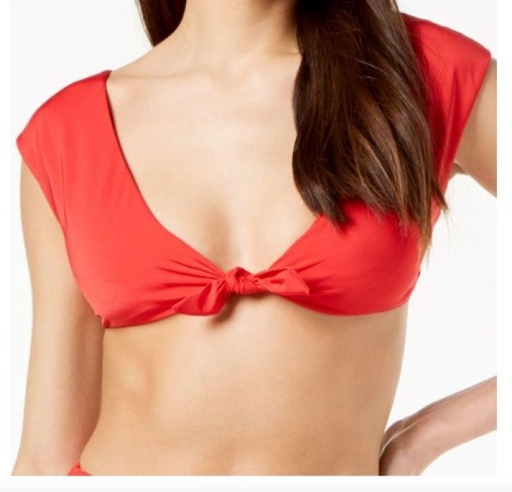 trina turk cap sleeve bikini top