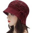 thumbnail image 3 of Women Cotton Bucket Hat Handmade Crochet Knit Floral Summer Bucket Hats, 3 of 5