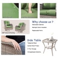 thumbnail image 4 of Meetleisure Outdoor Swivel Rocker Wicker Patio Chairs Sets of 2 with Table, Green, 4 of 8