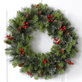thumbnail image 5 of Farship Christmas Wreaths for Front Door 17" Christmas Frost Wreath with Red Berries, Christmas Home Decoration Indoor Outdoor for Winter Wall Windows Decor, 5 of 6