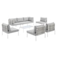 thumbnail image 2 of Modway Harmony 8-Piece  Sunbrella® Basket Weave Outdoor Patio Aluminum Sectional Sofa Set in Taupe Gray, 2 of 10