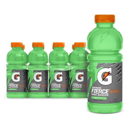 Gatorade Fierce Thirst Quencher Green Apple Sports Drink, 20 fl oz, 8 Count Bottles