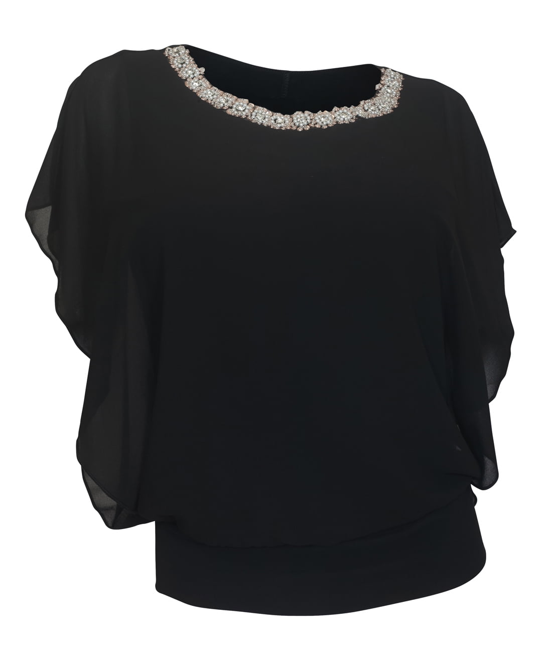 eVogues Apparel - eVogues Plus Size Layered Necklace Accented Blouse ...