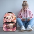 thumbnail image 2 of KUIFORTI Pink Cherry Blossom Panda Kids Backpack Lightweight Large Capacity School Bag with Multiple Organizer Pockets for Elementary Middle Kids Back to School Gifts for Students, 2 of 7