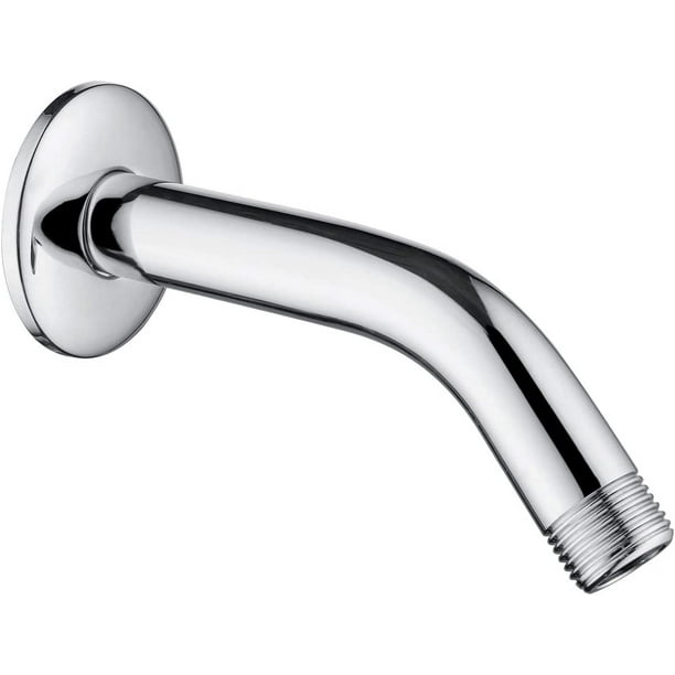 BRIGHT SHOWERS 6 Inch Brass Shower Arm with Flange Shower Pipe Arm for Wall Mount Fixed and