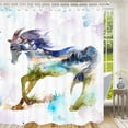 thumbnail image 2 of Newhomestyle Horse Shower Curtain, Western Country Unique Watercolor Ink Painting Animals Horse Shower Curtain Decor 12 Hooks 72X72 inch, 2 of 7