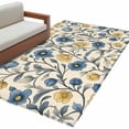 thumbnail image 2 of 3'x5' Area Rugs, Vintage Blue Yellow Indoor Outdoor Area Rug for Living Room Bedroom, Spring Enchanted Garden Florals Washable Bathroom Rugs Kitchen Floor Carpet Mats Home Decor Aesthetic, 2 of 8