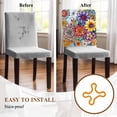 thumbnail image 3 of Chair Covers Set of 4 Boho Floral Chair Slipcover Protector Stretch Chair Covers Colorful Bohemia Flowers Chair Back Covers for Dining Chairs Kitchen Dinner Home Party Decor, 3 of 9