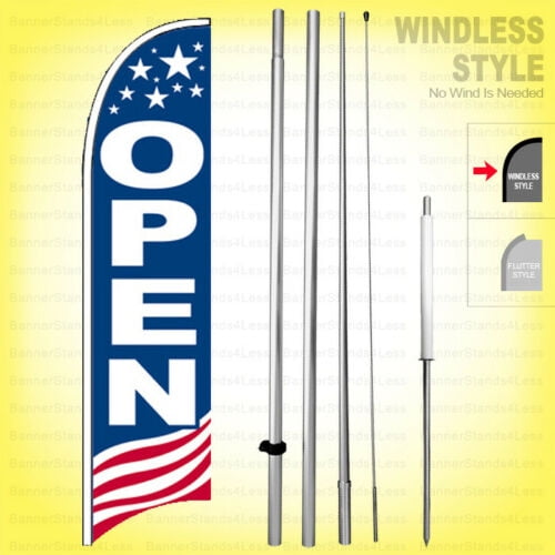 Windless Swooper Flag Kit 15' Feather Banner Sign  pq36-h NAILS 