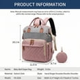 thumbnail image 5 of Baby diaper bag, backpack style diaper bag, baby travel bag, multi-functional waterproof baby bag with USB charging port and stroller straps,(Pink)., 5 of 6
