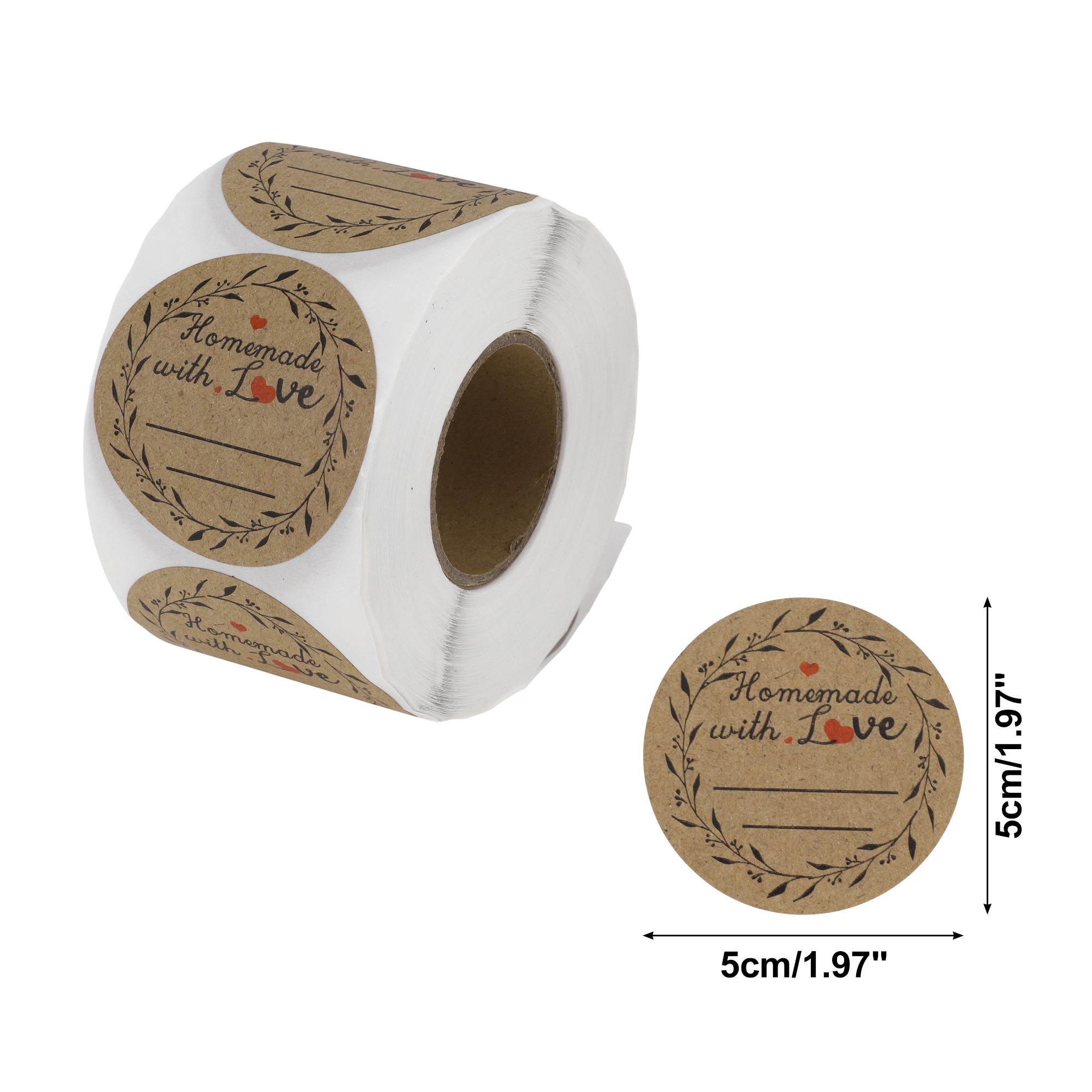 Unique Bargains Handwritable Round Model B 1.97"x1.97" Brown 1 Pc Brown Model B