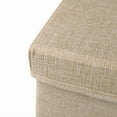 thumbnail image 4 of Linen Fabric Storage Bin Closet Organizer W/ Lid & Metal Handle 14.6*10.2*10.6In, 4 of 5