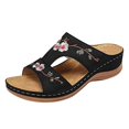thumbnail image 1 of Sls For Women Embroidered Fl Flip Flops Shoes Comfortable Slippers, 1 of 4