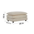 thumbnail image 4 of QuzyAor 35" Upholstered Ottoman Module, Chenille Square Footrest for Modular Sectional Sofa, Single Couch Seat for Living Room Bedroom,Light Coffee, 4 of 6