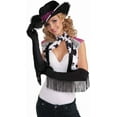 thumbnail image 2 of Long Black Satin Fringed Cowgirl Gloves, 2 of 2