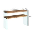 thumbnail image 4 of S-HOME Big Side Table Featuring Walnut MDF Body And Durable Tempered Glass Desk For Modern Home Decor, 4 of 5