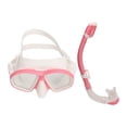 thumbnail image 1 of Kit de snorkel para niños, gafas de buceo antivaho y antifugas con parte superior seca, equipo de snorkel para nadar y surfear, color rosa, 1 of 14