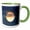 Green/White, variant on 3drose, Misty Moon and Stars - Astronomy, 11oz Two-tone Red Mug