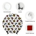 thumbnail image 4 of Cauagu Bulldog Sunglasses Face Print Bone China Decorative Plate, Wall Mount Plate Holiday Decor Decorative Ceramic Plates with Stand Elegant Household Plates Decorative-6in, 4 of 6