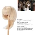 thumbnail image 6 of Kilisky Doll Short Straight Wig Soft Comfortable Realistic 1/4 Doll Wigs Synthetic Hair for 18.5‑21cm Head Circumference Cream Blonde, 6 of 21
