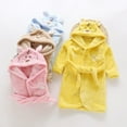 thumbnail image 5 of Toddler Flannel Hooded Robes Sleepwear Kids Cute Animal Cartoon Bathrobe Bath Towel Wrap 1-6Y, 5 of 6
