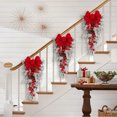 thumbnail image 4 of Decoraciones Corona navideña de terciopelo, juego de 2 piezas para decoración de puertas, paredes y escaleras, color rojo. Rkxzt, 4 of 9