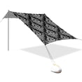 thumbnail image 3 of Portable Beach Tent Sun Shelter With Ground Pegs Water And Wind Resistant Sun Shade Canopy Angle Adjustable Classic Blacks Whites, 3 of 7
