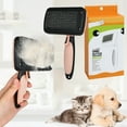 thumbnail image 5 of ​Self-Cleaning Pet Comb 9.45x5.12in | Detangling & Hair Removal Brush with Needle Teeth | Ergonomic Grip for Dogs/Cats (4 Colors 0.47lb)​, 5 of 6