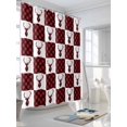 thumbnail image 3 of Winter Christmas Shower Curtain Set ，Waterproof Fabric Shower Curtains Elk Red and Black Plaid Shower Curtains for Bathroom,Bathroom Decor 60"x72", 3 of 6